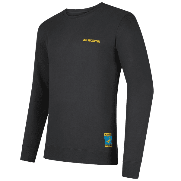 Tricou cu mânecă lungă La Sportiva CLIMBING ON THE MOON Sweatshirt Men Carbon/Giallo