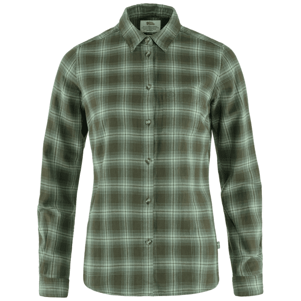 Cămașă cu mânecă lungă Fjällräven Övik Flannel Shirt Women Deep Forest-Patina Green