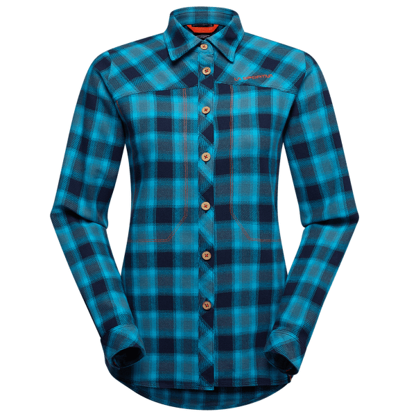 Cămașă cu mânecă lungă La Sportiva Rambler Flannel Shirt Women Deep Sea/Cherry Tomato