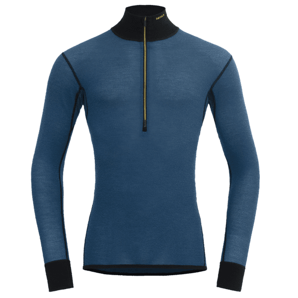 Tricou cu mânecă lungă Devold Wool Mesh 190 Zip Neck Men 422B FLOOD/CAVIAR