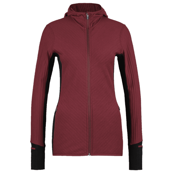 Pulover Icebreaker Descender LS Zip Hood Women PORT/BLACK/CB