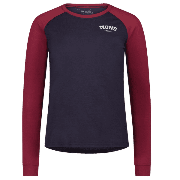 Tricou cu mânecă lungă Mons Royale Icona Raglan Women Cherry / 9 Iron