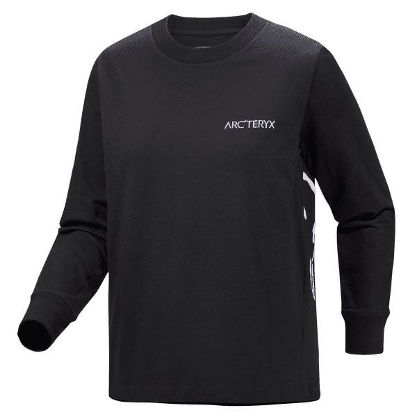 Tricou cu mânecă lungă Arcteryx Kragg Cotton Bird Crew LS Women Black / White