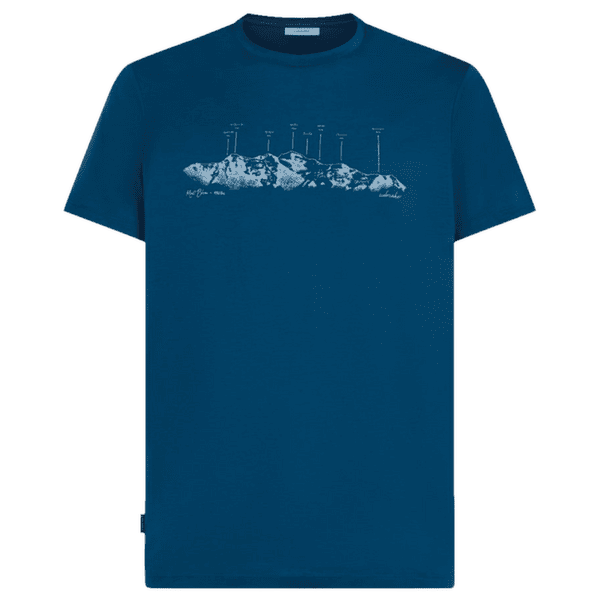 Tricou cu mânecă scurtă Icebreaker Merino 150 Tech Lite SS Tee The Peaks Men ATLANTIS