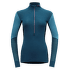Tricou cu mânecă lungă Devold Wool Mesh 190 Zip Neck Women 422A Flood