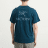 Tricou cu mânecă scurtă Arcteryx Kragg SL Cotton Bird Word SS Men Nightscape / Lt Night