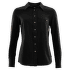 LeisureWool Woven Wool Shirt Women Jet Black