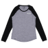 Tricou cu mânecă lungă Mons Royale Icona Raglan Women Grey Heather / Black