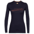Tricou cu mânecă lungă Icebreaker 200 Oasis LS Crewe Ski Stripes Women Midnight Navy