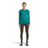 Tricou cu mânecă lungă Icebreaker Merino 200 Oasis LS Crewe Sunrise Summit Women TIDAL TEAL