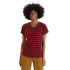 Tricou cu mânecă scurtă Icebreaker Drayden Reversible SS Top Stripe Women ESPRESSO/CHERRY/S